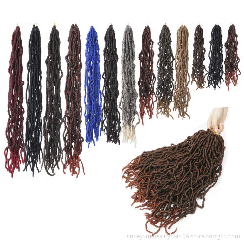 Nu fauxLocs Crochet Hair Bo Locs Crochet Hair 100% Premium Fiber Curly Faux Locs African Roots Dreadlock Synthetic Braiding Hair